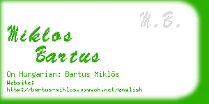 miklos bartus business card