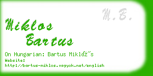 miklos bartus business card